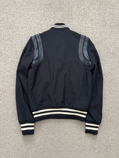 SS15 Saint Laurent by Hedi Slimane Black Teddy Varsity Jacket
