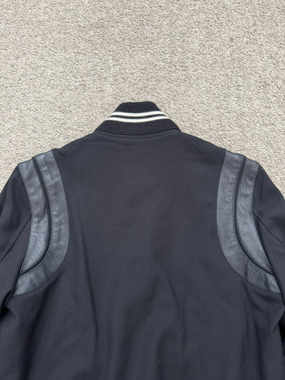 SS15 Saint Laurent by Hedi Slimane Black Teddy Varsity Jacket