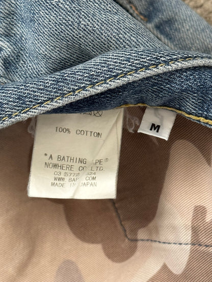 Vintage BAPE "Bathing Ape" Text Logo Patch Denim Jeans