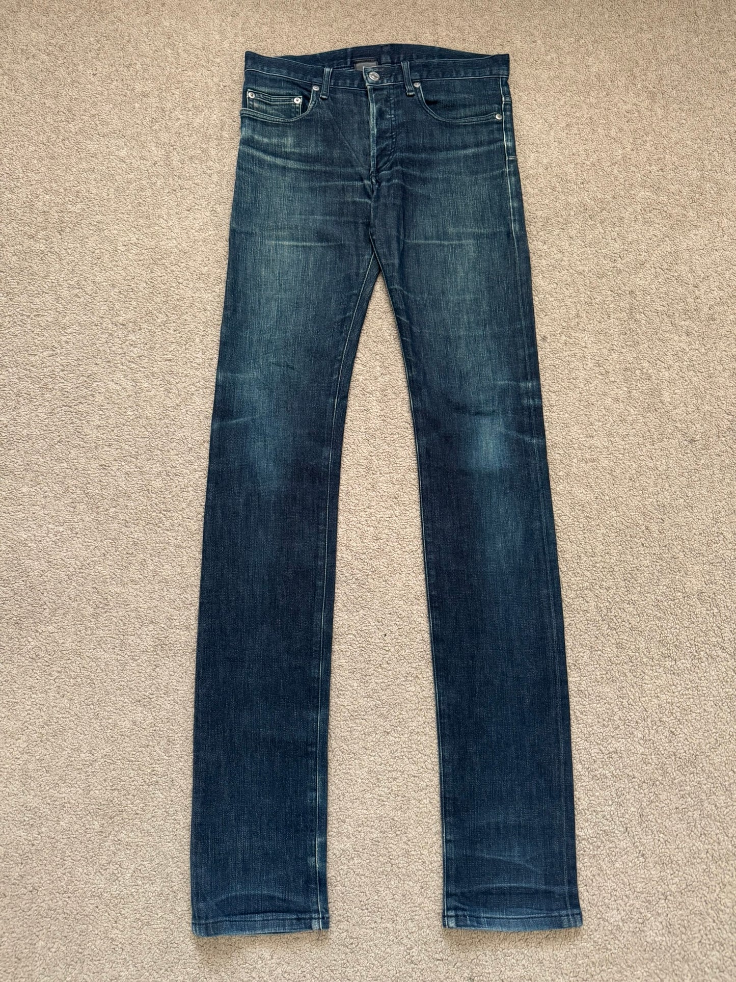 SS08 Dior Homme by Kris Van Assche MIJ Blue Glitter Denim Jeans