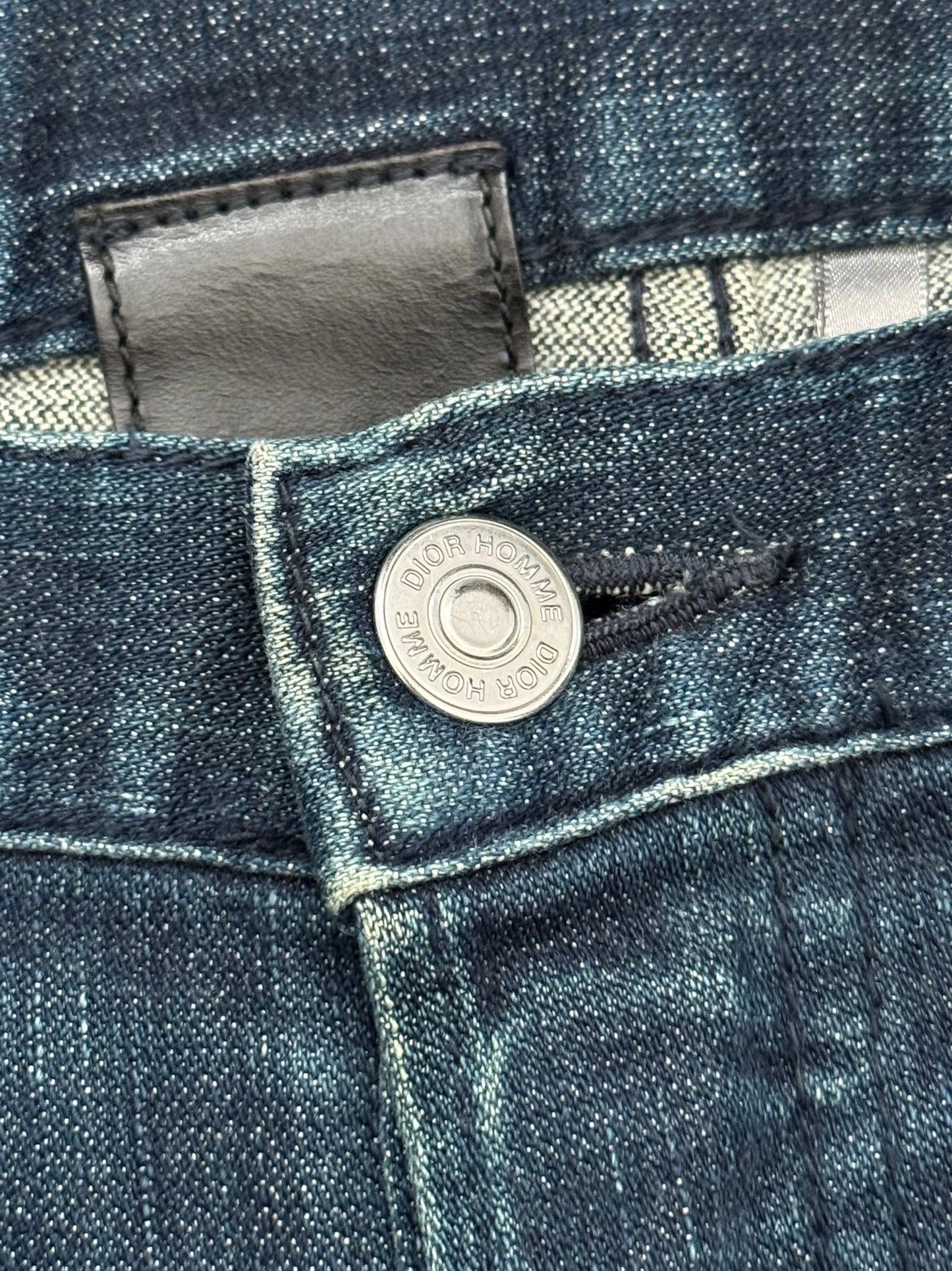 SS08 Dior Homme by Kris Van Assche MIJ Blue Glitter Denim Jeans