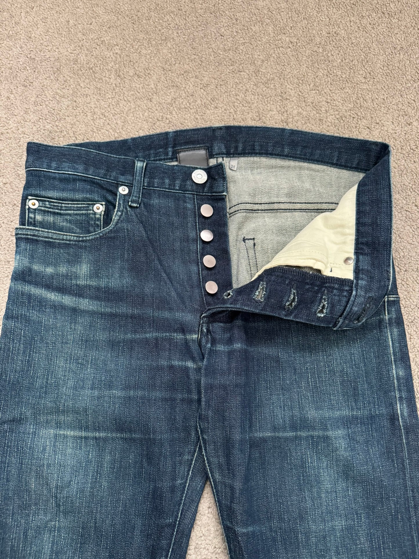 SS08 Dior Homme by Kris Van Assche MIJ Blue Glitter Denim Jeans