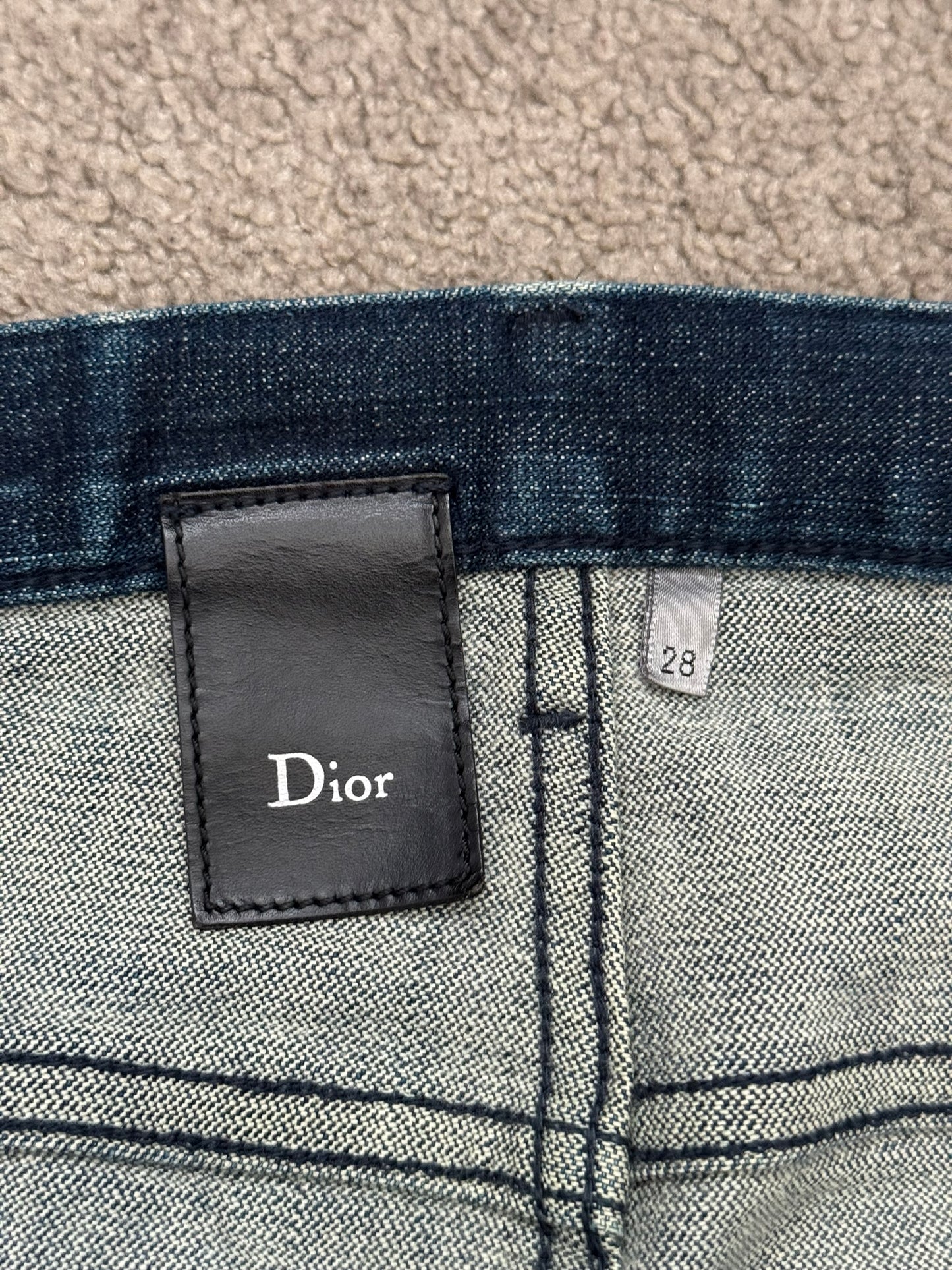 SS08 Dior Homme by Kris Van Assche MIJ Blue Glitter Denim Jeans
