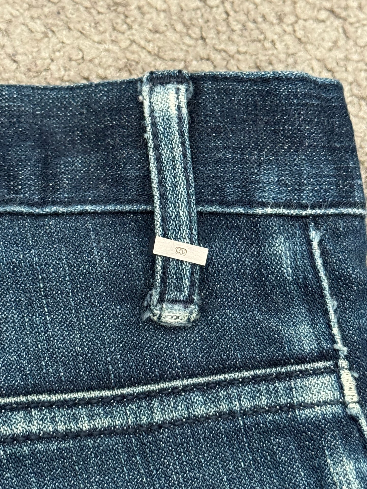 SS08 Dior Homme by Kris Van Assche MIJ Blue Glitter Denim Jeans