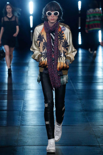 SS16 Saint Laurent by Hedi Slimane Runway Studded Leather Jeans