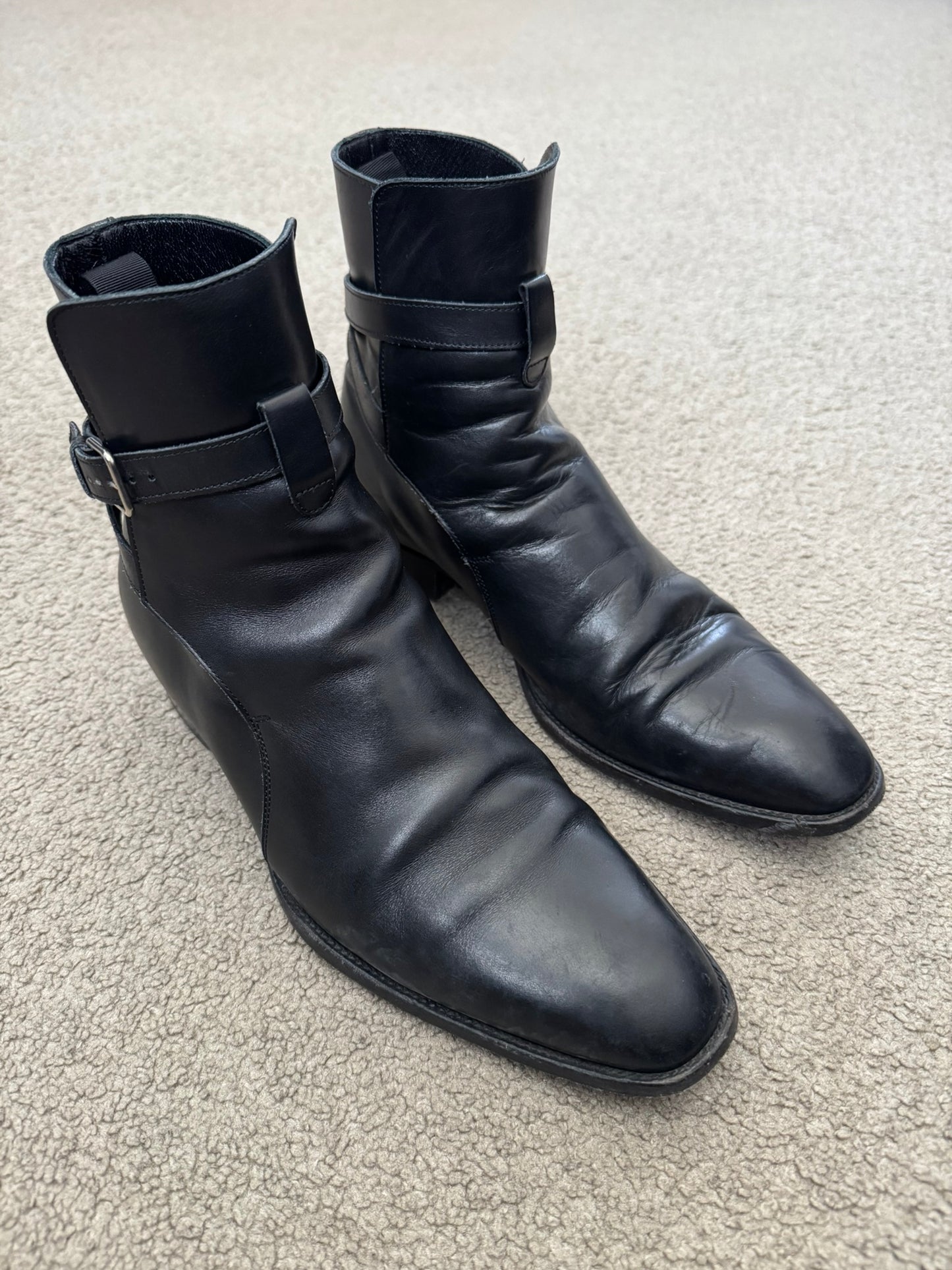 FW16 Saint Laurent by Hedi Slimane Jodhpur 30mm Buckle Boots