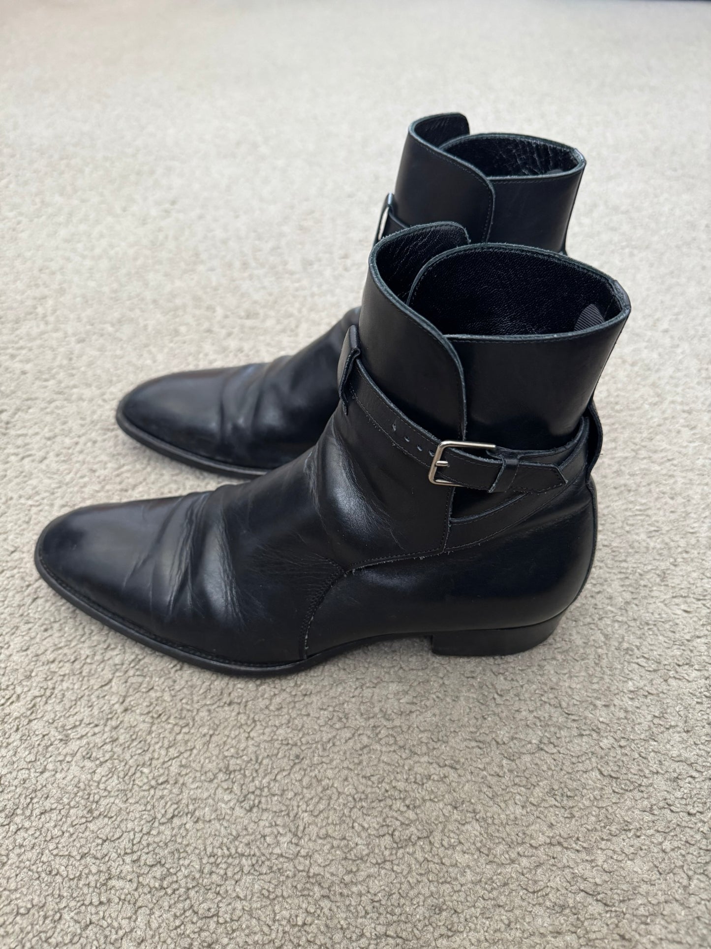 FW16 Saint Laurent by Hedi Slimane Jodhpur 30mm Buckle Boots