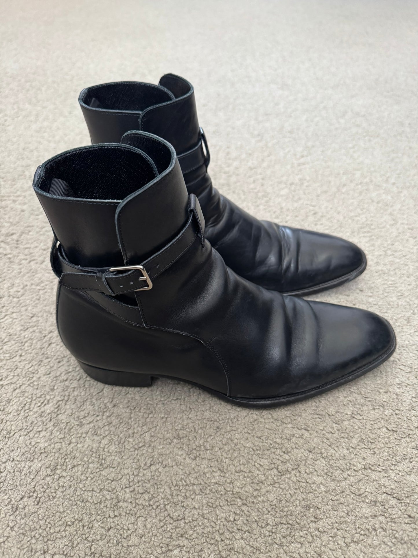 FW16 Saint Laurent by Hedi Slimane Jodhpur 30mm Buckle Boots
