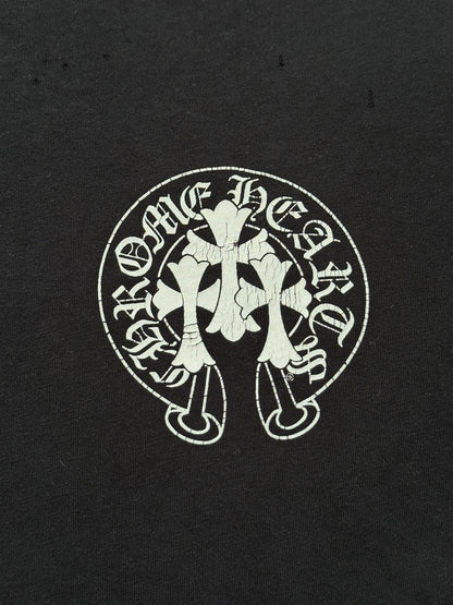 Chrome Hearts Silver Fleur Button Henley Long Sleeve Shirt