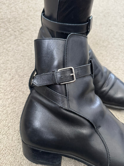 FW16 Saint Laurent by Hedi Slimane Jodhpur 30mm Buckle Boots