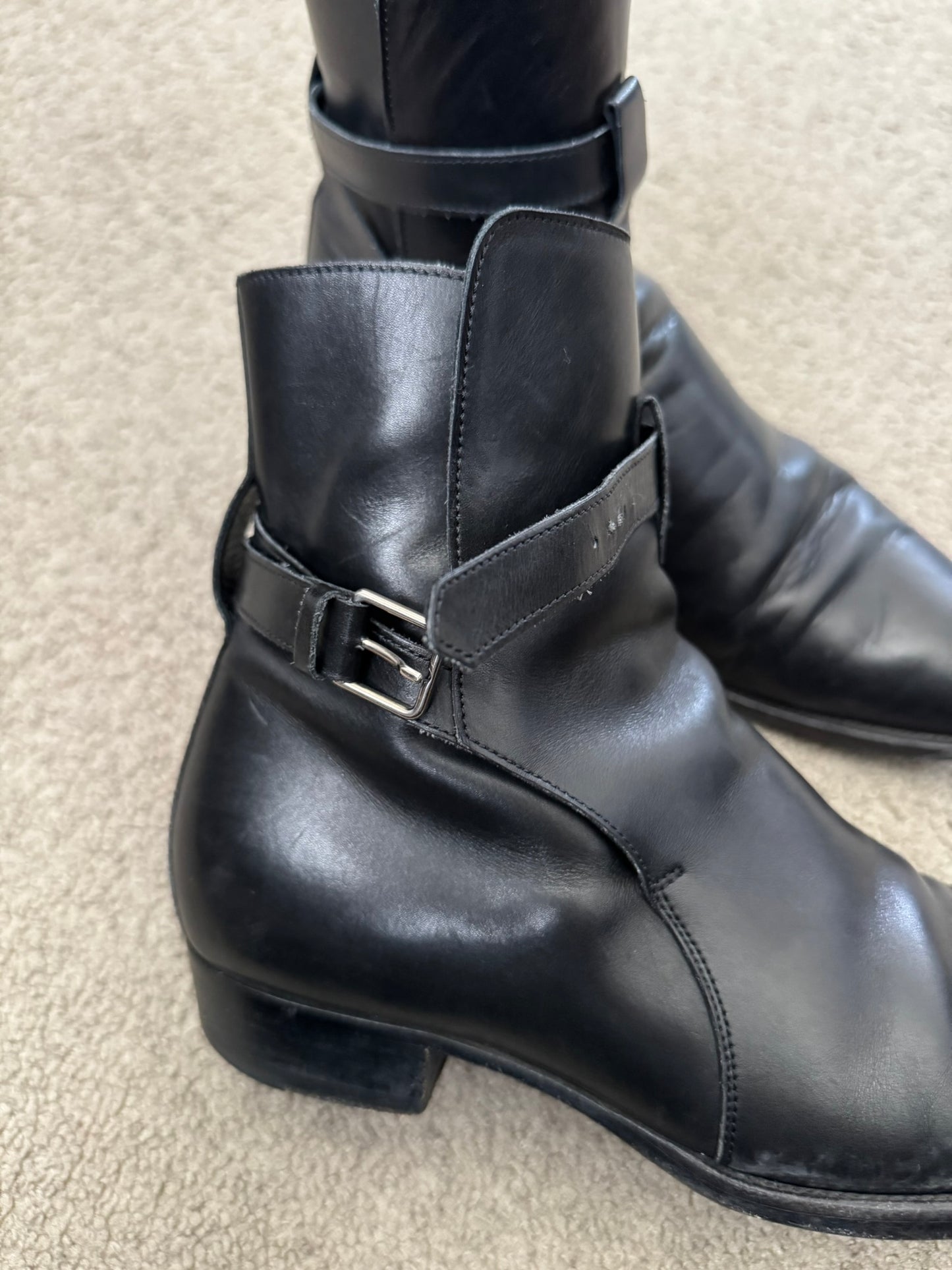 FW16 Saint Laurent by Hedi Slimane Jodhpur 30mm Buckle Boots