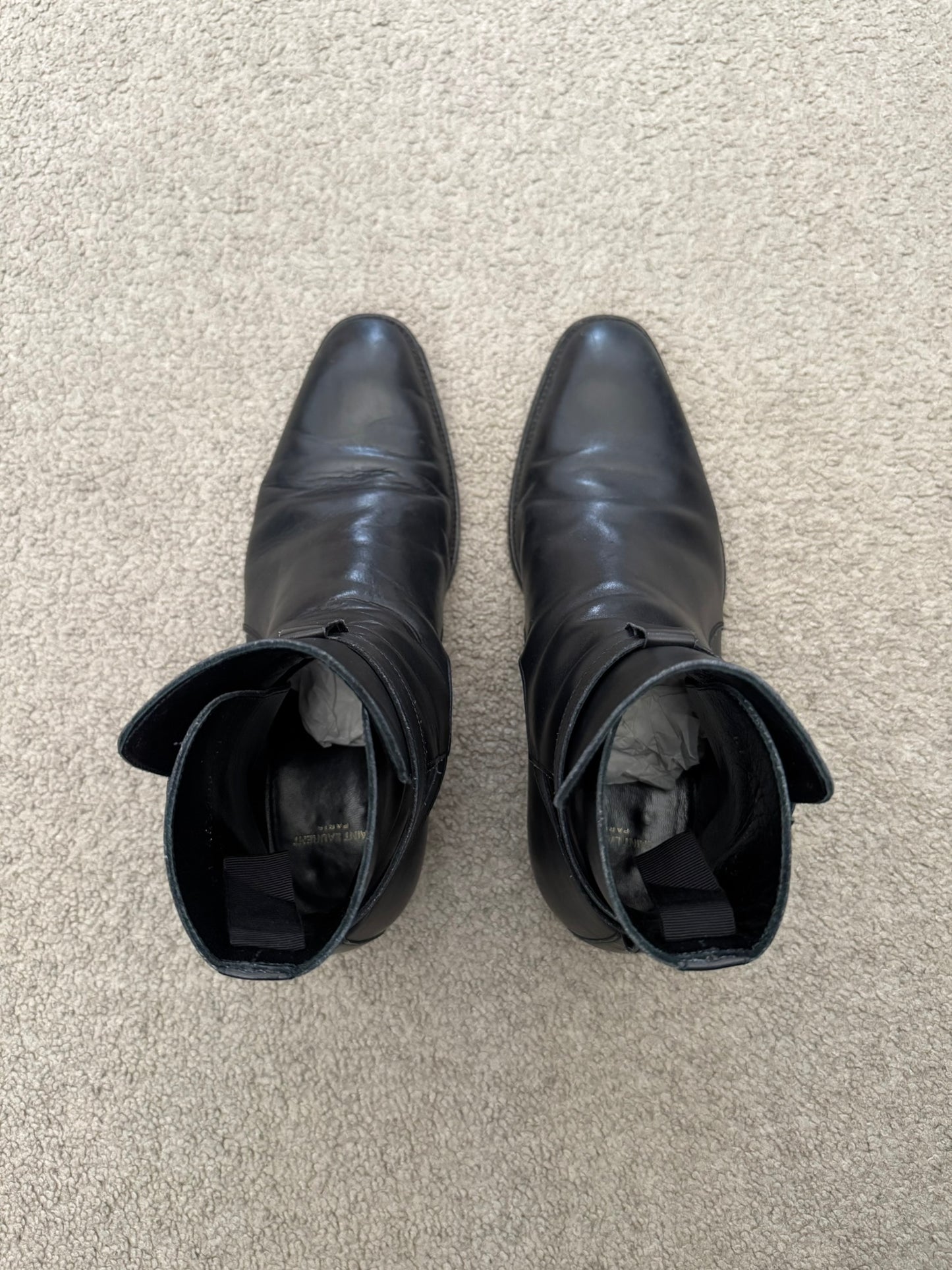 FW16 Saint Laurent by Hedi Slimane Jodhpur 30mm Buckle Boots