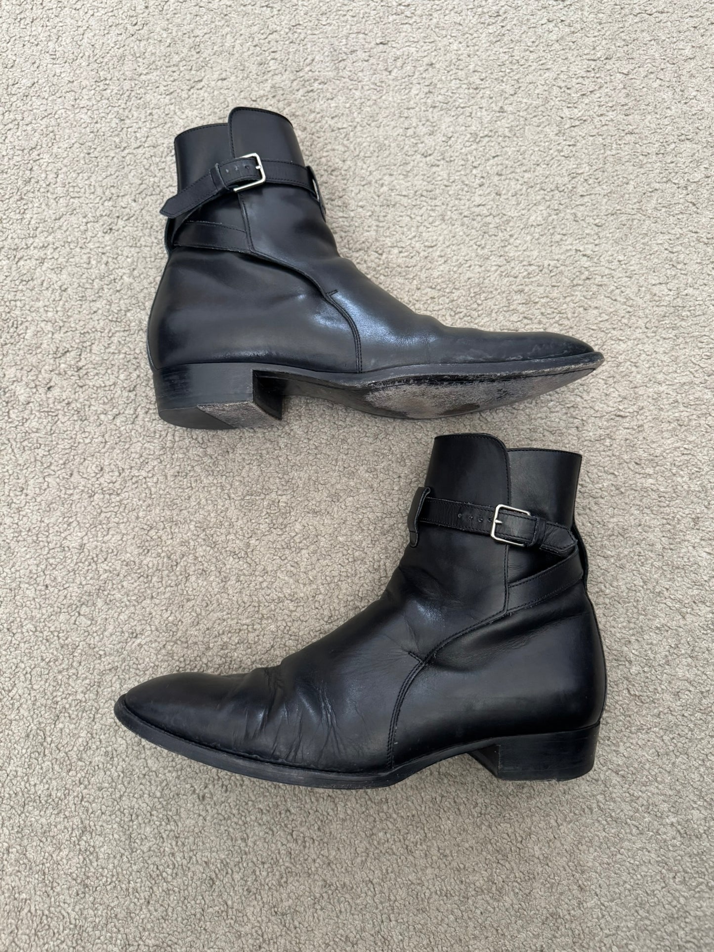 FW16 Saint Laurent by Hedi Slimane Jodhpur 30mm Buckle Boots