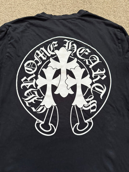 Chrome Hearts Silver Fleur Button Henley Long Sleeve Shirt