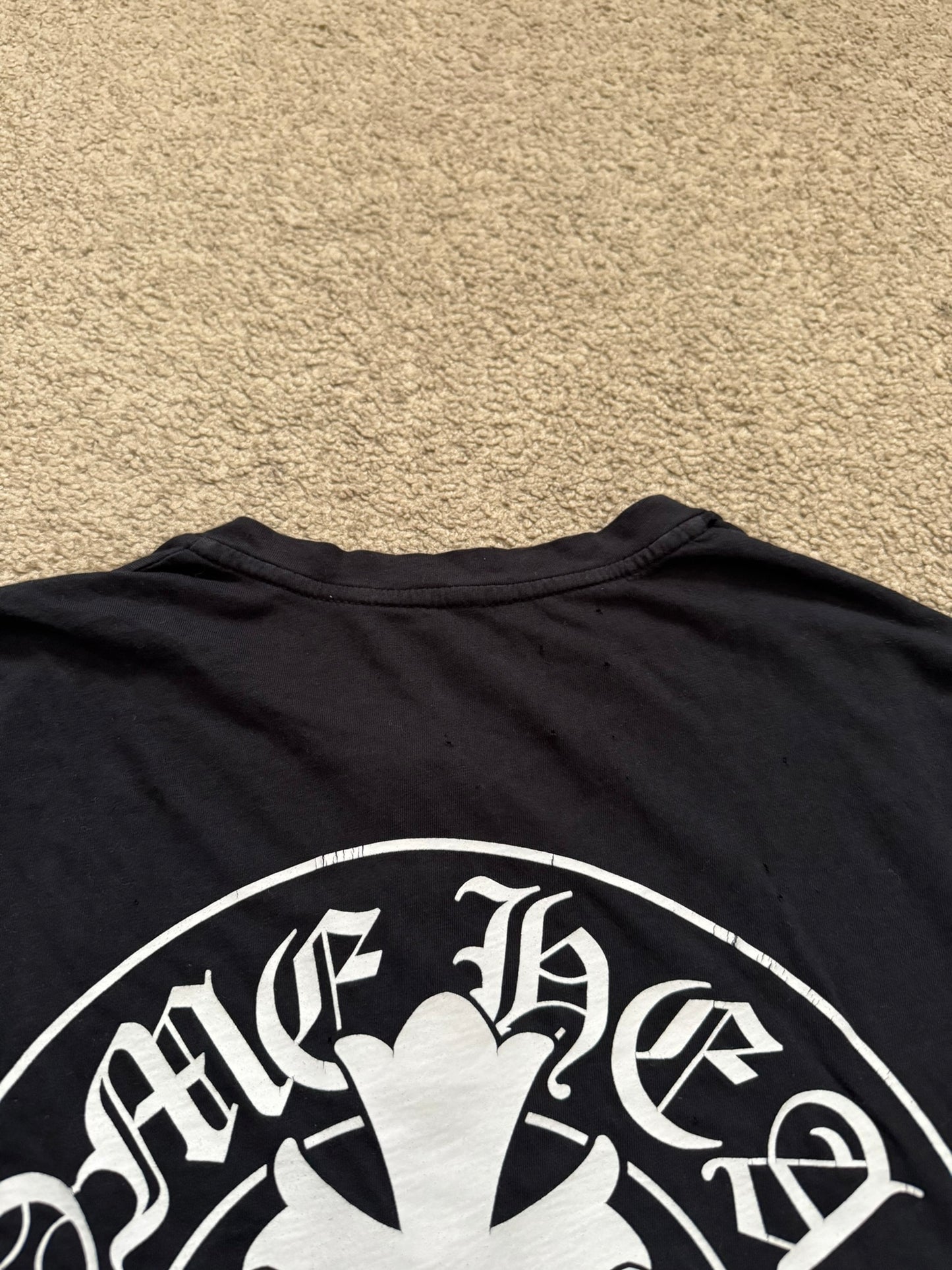 Chrome Hearts Silver Fleur Button Henley Long Sleeve Shirt