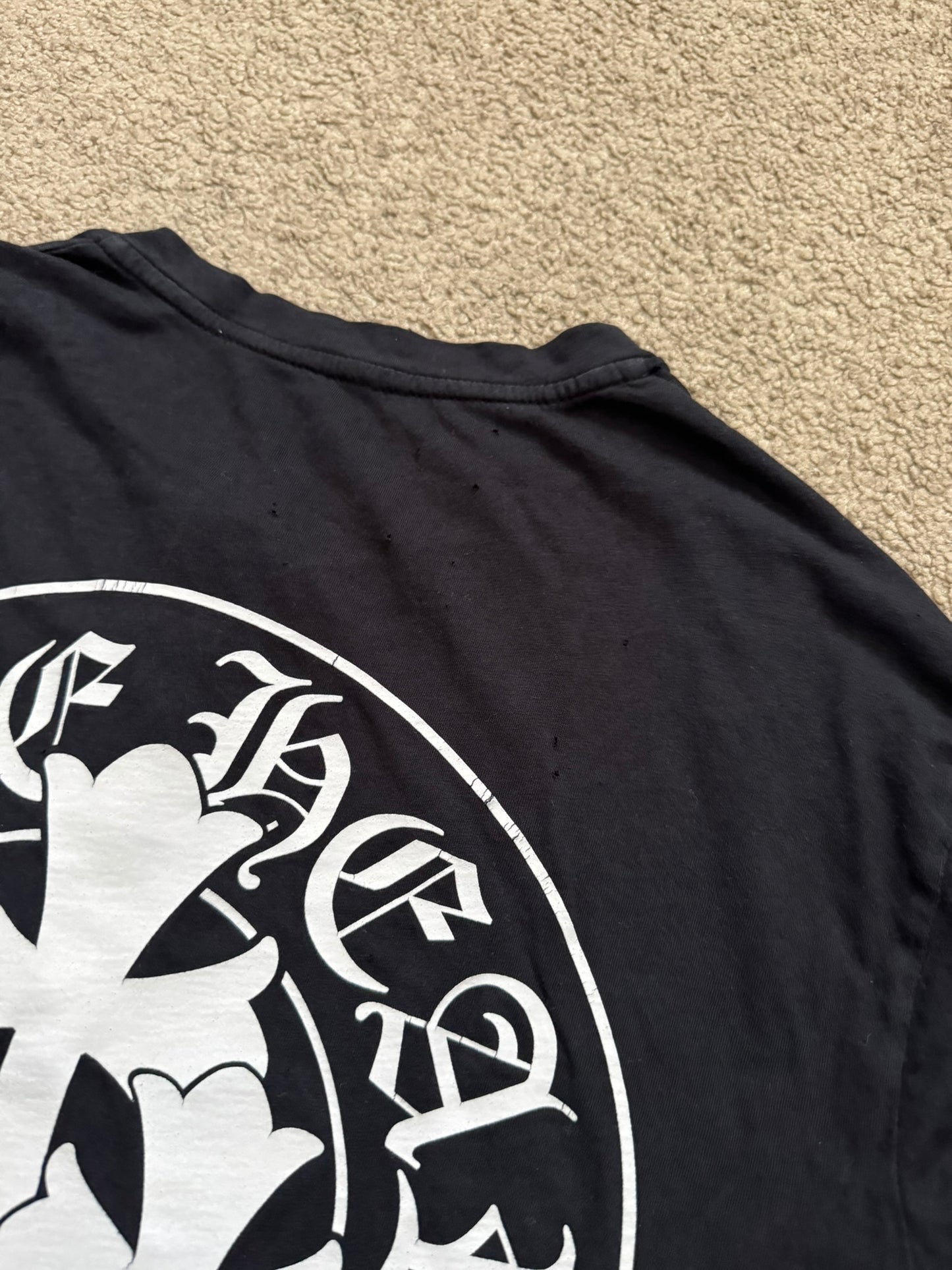 Chrome Hearts Silver Fleur Button Henley Long Sleeve Shirt