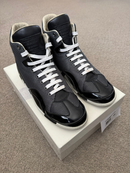 FW13 Maison Margiela Black Mesh Hybrid GAT High Top Sneakers
