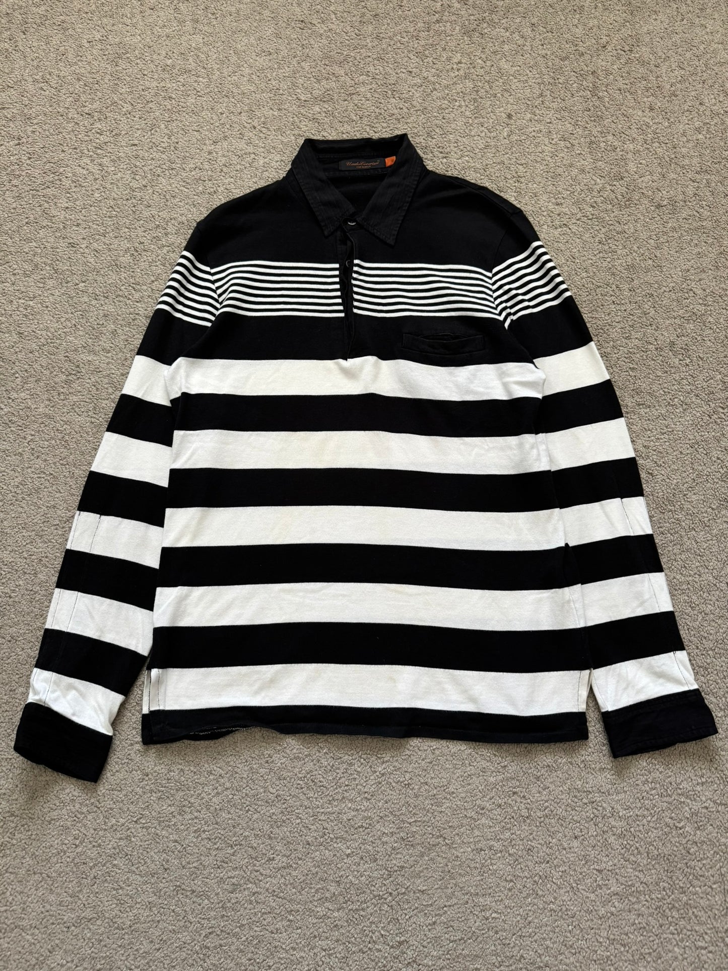 SS07 Undercover Striped Rugby Polo Long Sleeve Shirt