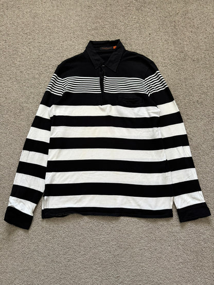 SS07 Undercover Striped Rugby Polo Long Sleeve Shirt