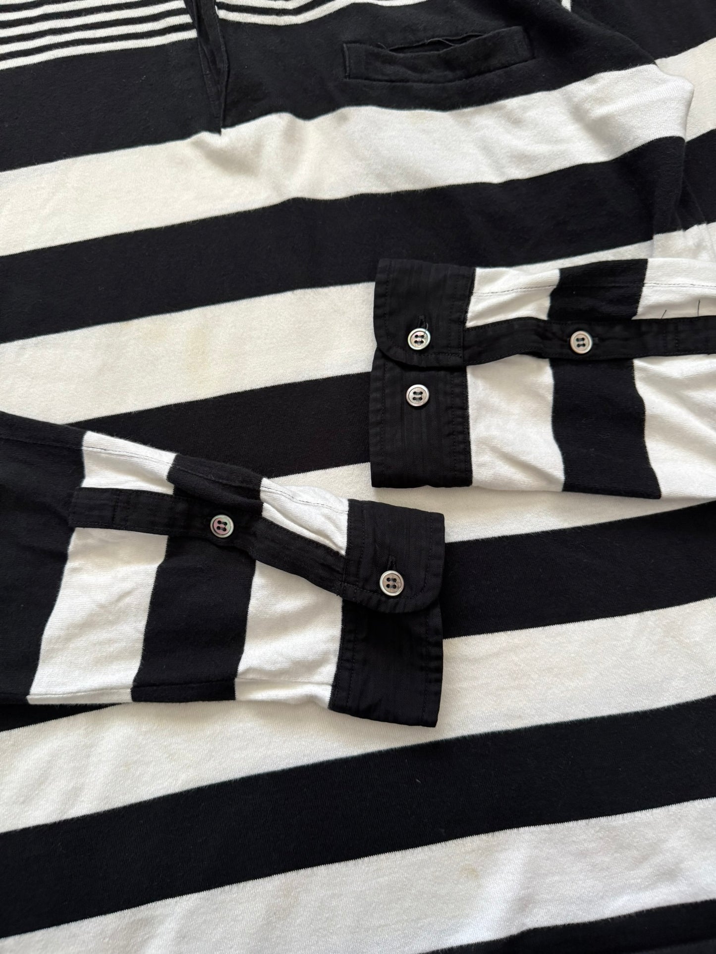 SS07 Undercover Striped Rugby Polo Long Sleeve Shirt