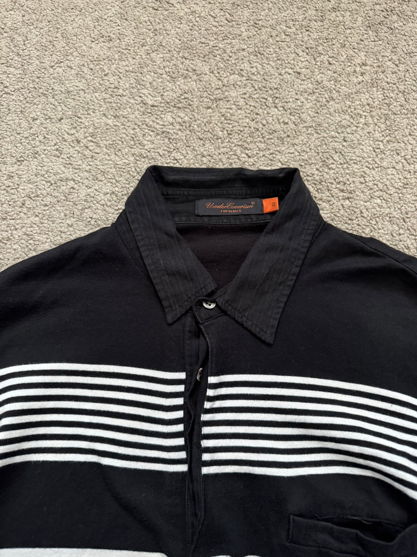 SS07 Undercover Striped Rugby Polo Long Sleeve Shirt