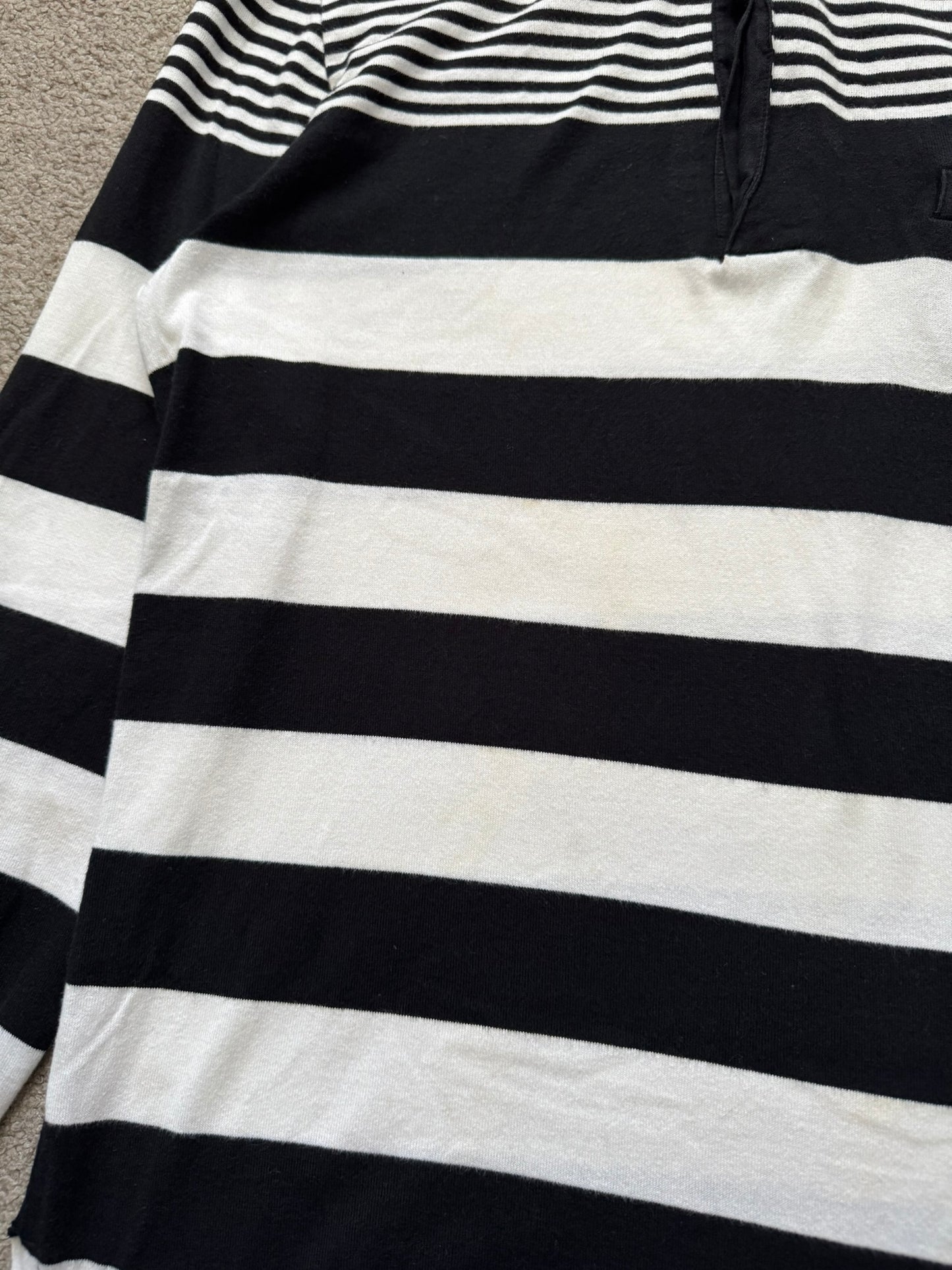 SS07 Undercover Striped Rugby Polo Long Sleeve Shirt