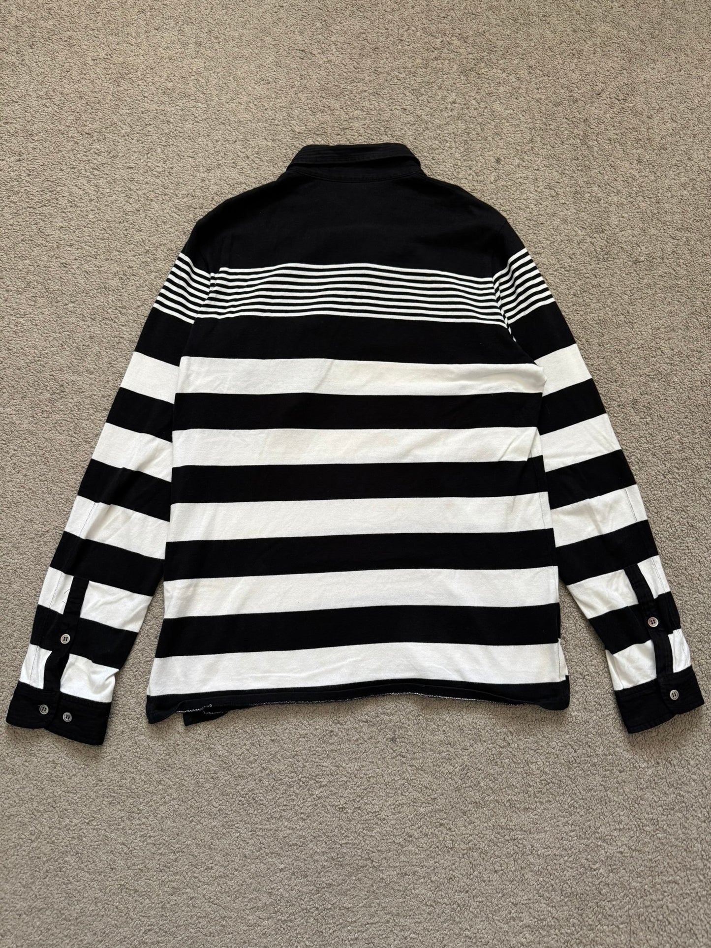 SS07 Undercover Striped Rugby Polo Long Sleeve Shirt