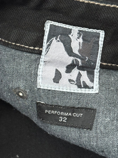 FW21 Rick Owens DRKSHDW Black Waxed Performa Cut Denim Jeans
