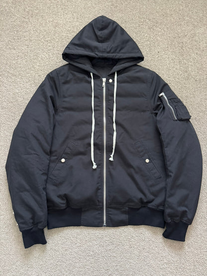 FW17 Rick Owens Mainline Hooded Padded Down Bomber Jacket