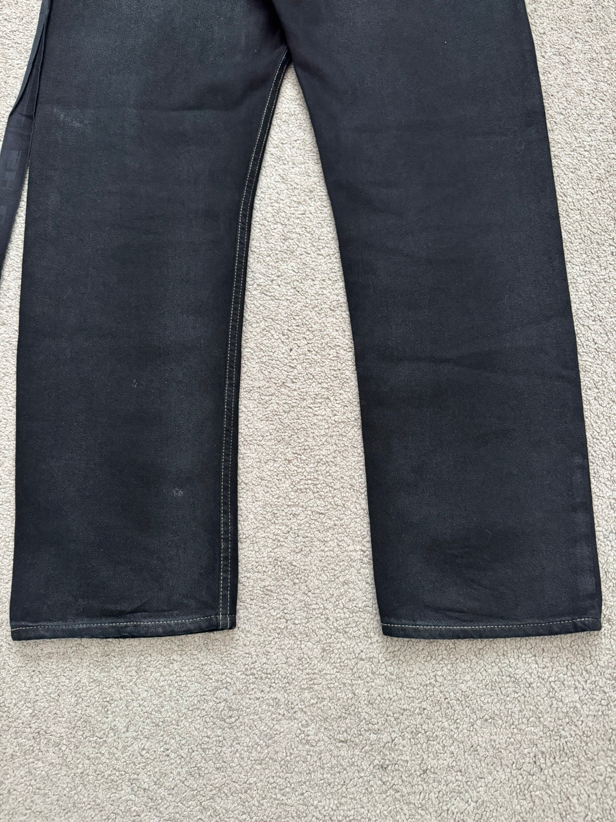FW21 Rick Owens DRKSHDW Black Waxed Performa Cut Denim Jeans