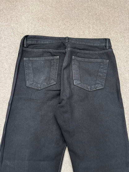 FW21 Rick Owens DRKSHDW Black Waxed Performa Cut Denim Jeans