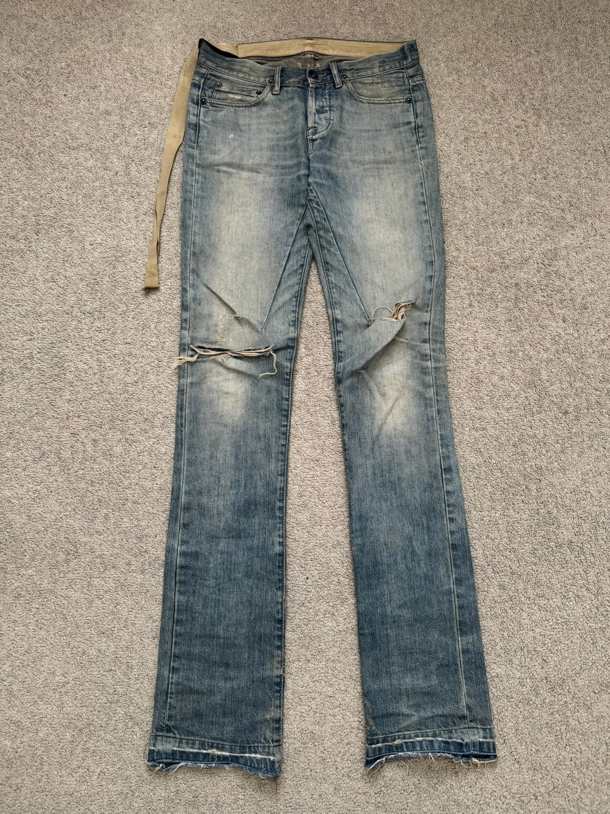SS09 Rick Owens DRKSHDW "Strutter" Delave Dust Berlin Cut Denim Jeans