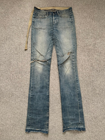 SS09 Rick Owens DRKSHDW "Strutter" Delave Dust Berlin Cut Denim Jeans