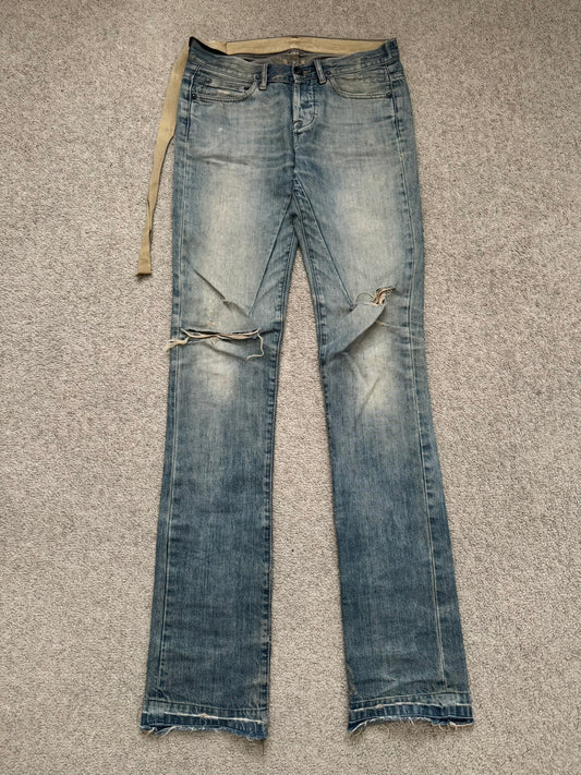 SS09 Rick Owens DRKSHDW "Strutter" Delave Dust Berlin Cut Denim Jeans