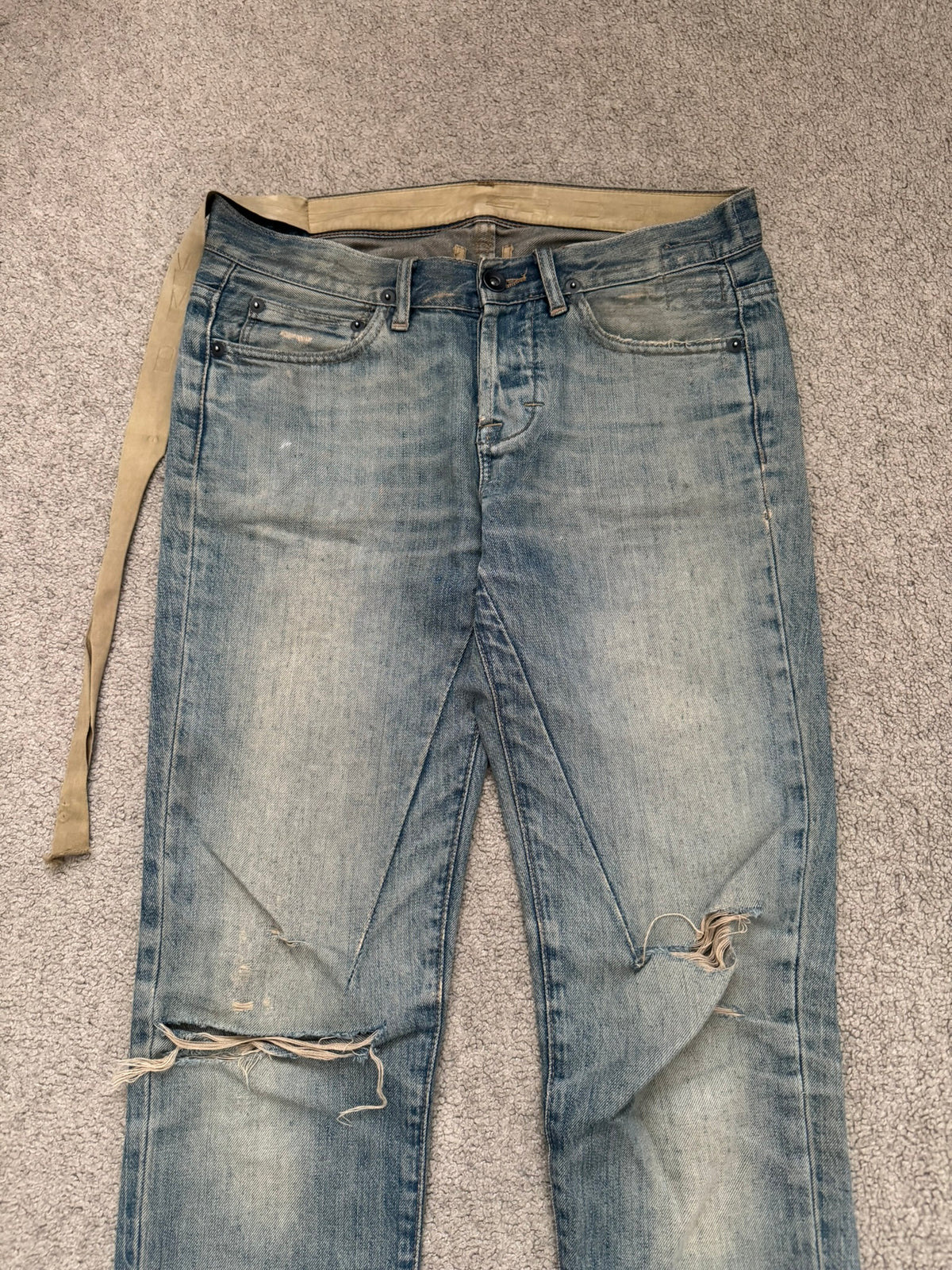 SS09 Rick Owens DRKSHDW "Strutter" Delave Dust Berlin Cut Denim Jeans