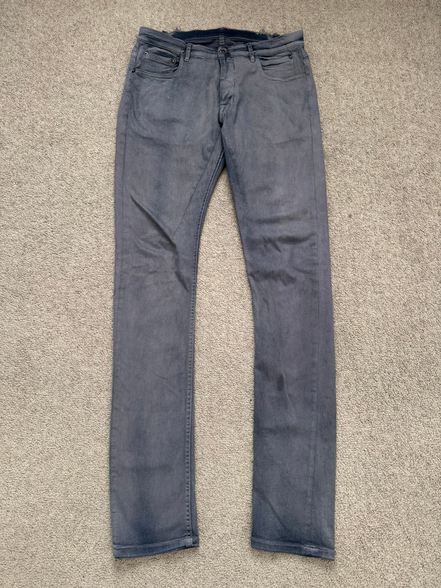 SS16 Rick Owens DRKSHDW Hustler Blue Detroit Cut Denim Jeans