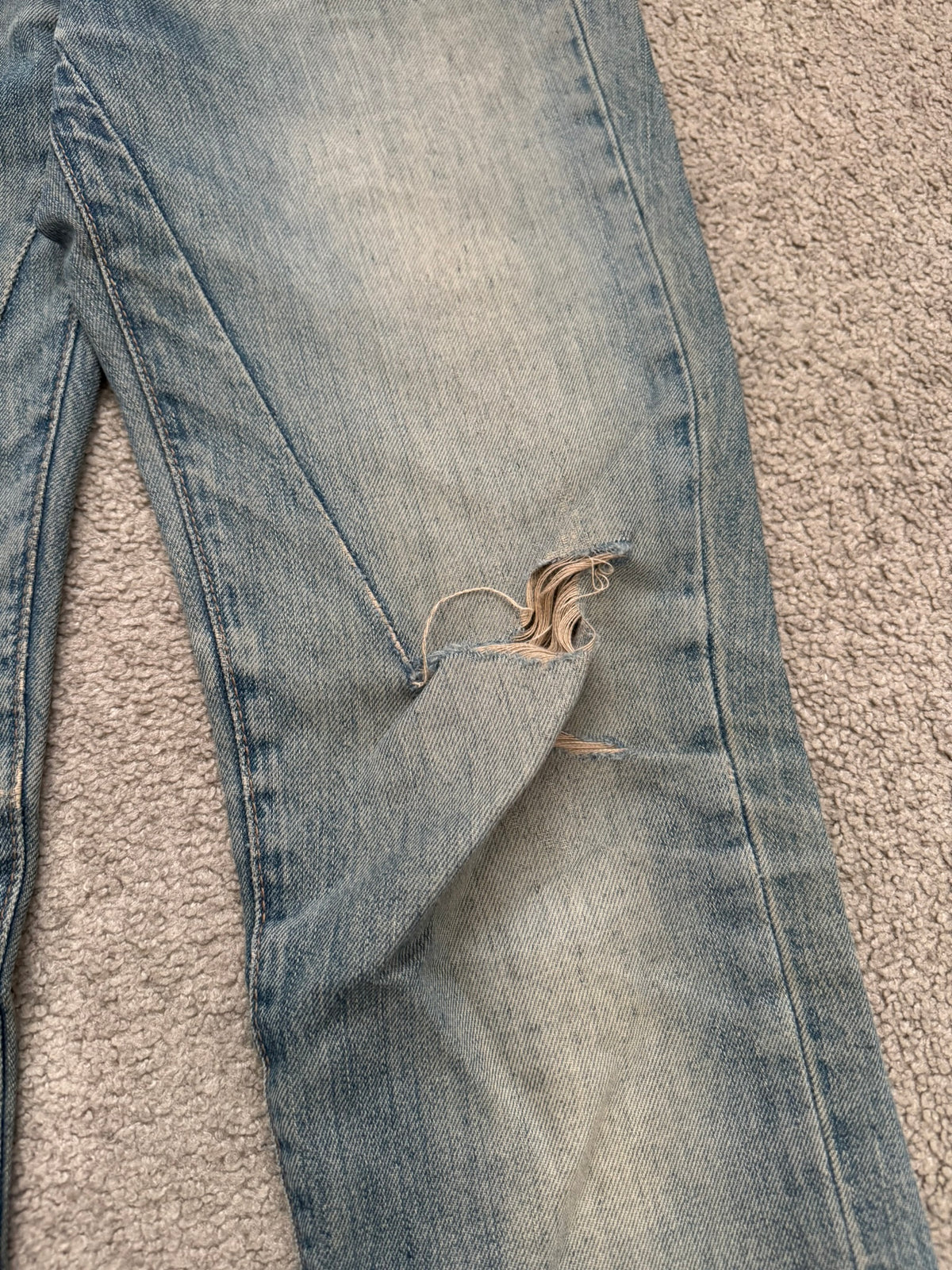 SS09 Rick Owens DRKSHDW "Strutter" Delave Dust Berlin Cut Denim Jeans