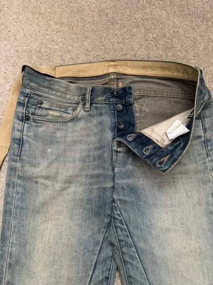 SS09 Rick Owens DRKSHDW "Strutter" Delave Dust Berlin Cut Denim Jeans