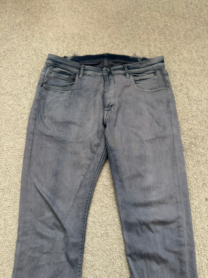 SS16 Rick Owens DRKSHDW Hustler Blue Detroit Cut Denim Jeans