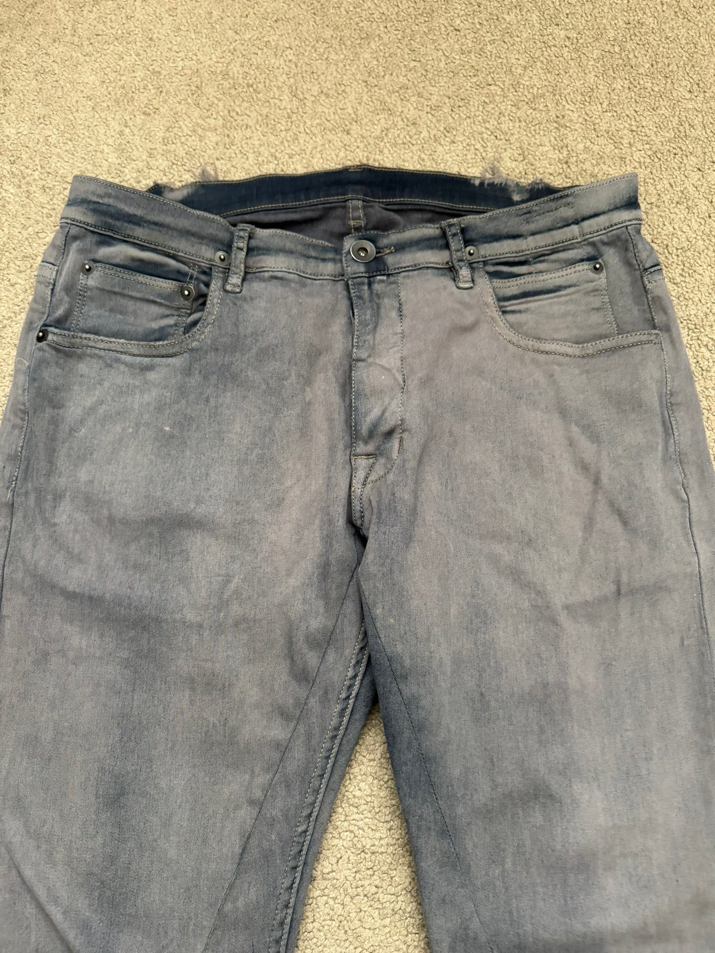 SS16 Rick Owens DRKSHDW Hustler Blue Detroit Cut Denim Jeans