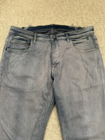 SS16 Rick Owens DRKSHDW Hustler Blue Detroit Cut Denim Jeans