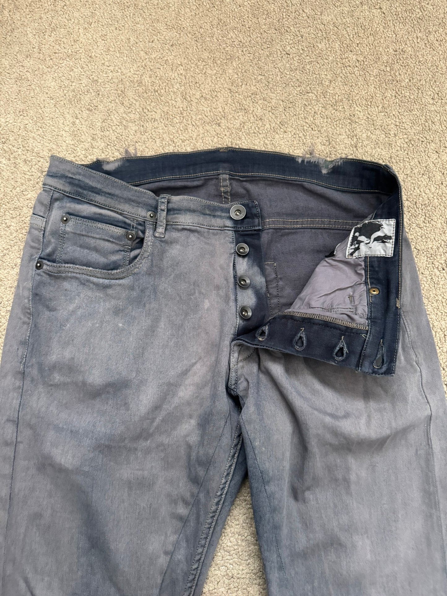 SS16 Rick Owens DRKSHDW Hustler Blue Detroit Cut Denim Jeans