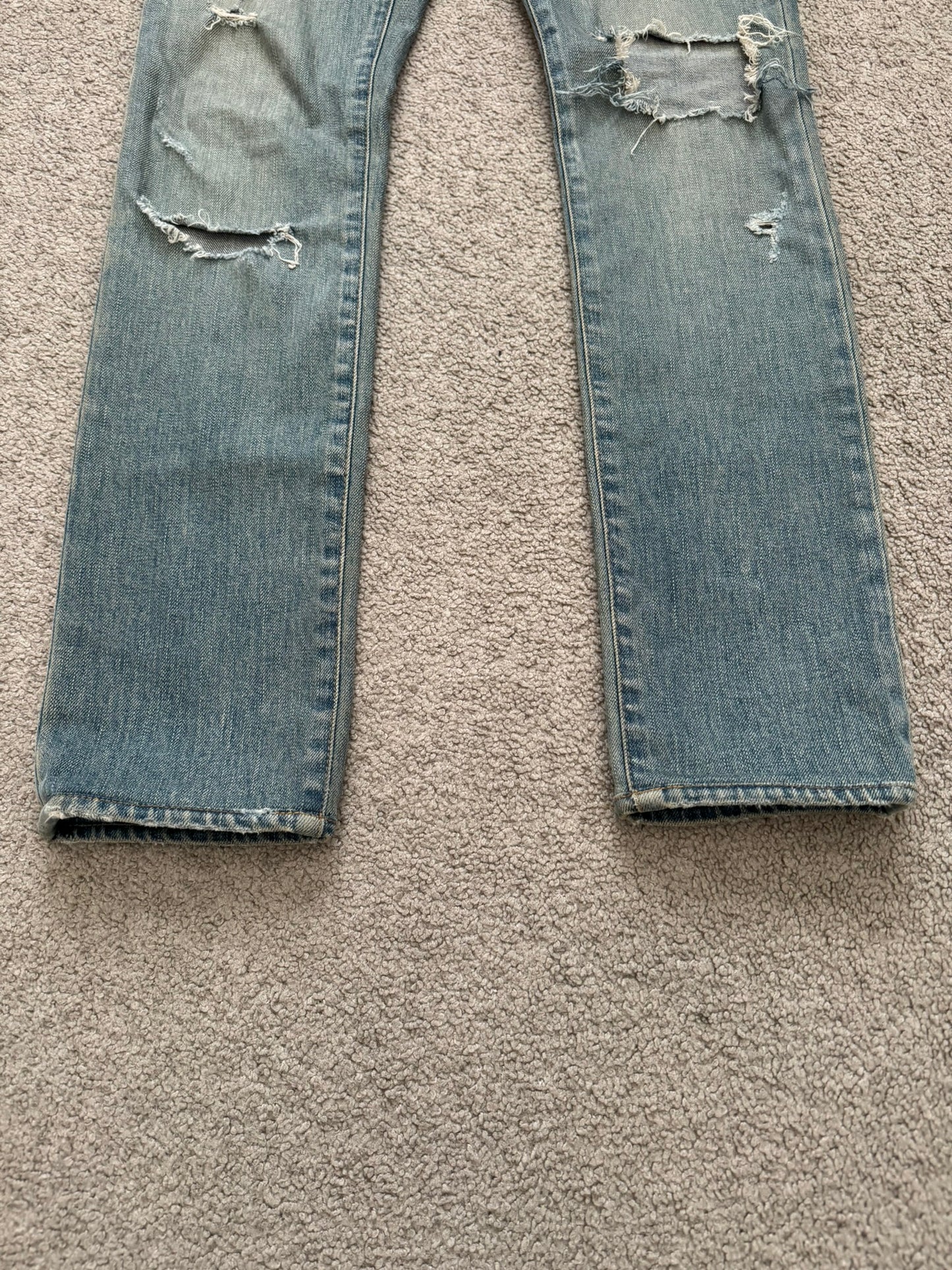 FW16 Saint Laurent by Hedi Slimane Crash Distressed D02 Denim Jeans