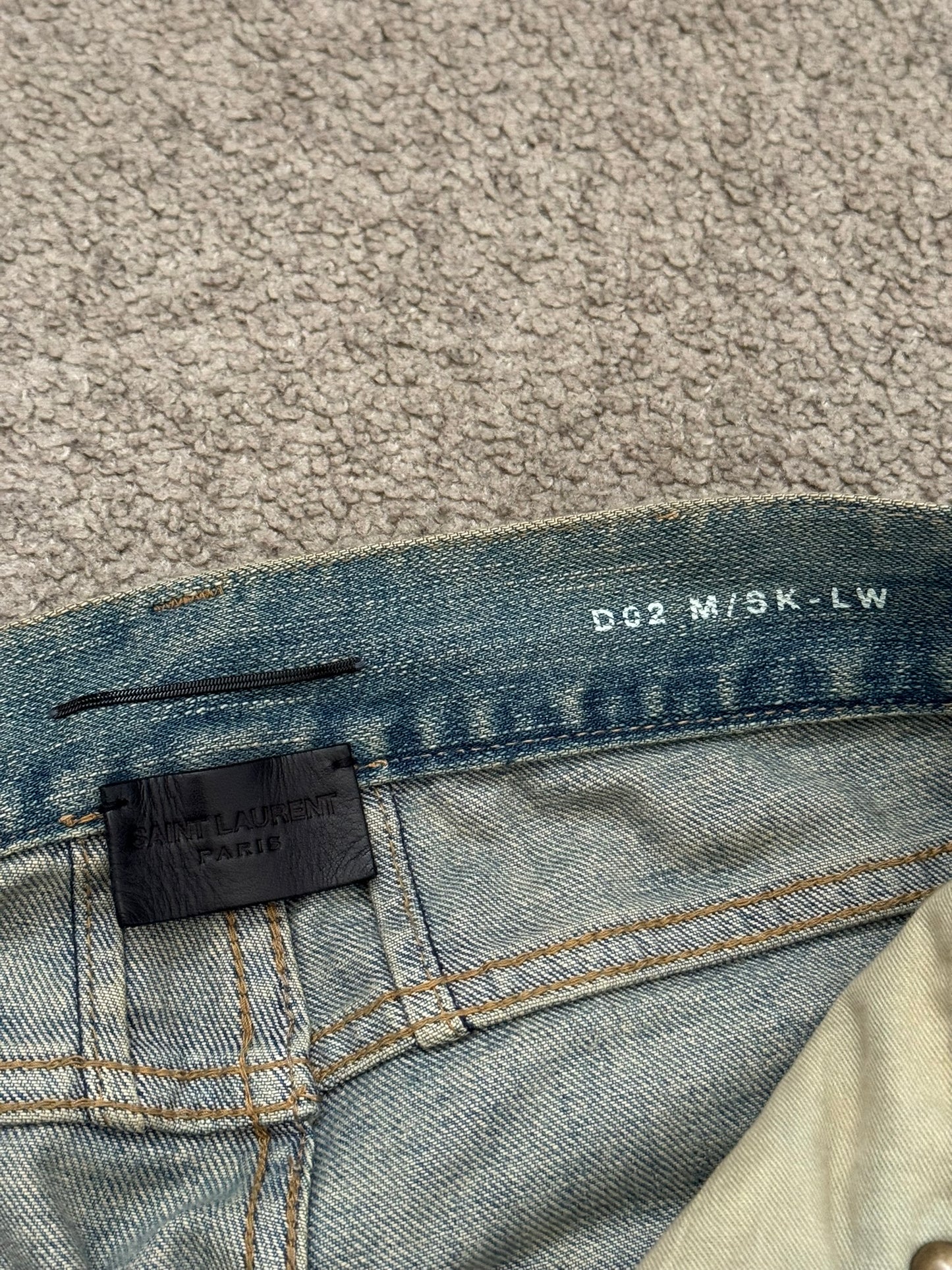 FW16 Saint Laurent by Hedi Slimane Crash Distressed D02 Denim Jeans