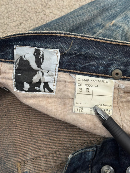 SS09 Rick Owens DRKSHDW "Strutter" Dark Shadow Berlin Cut Denim Jeans