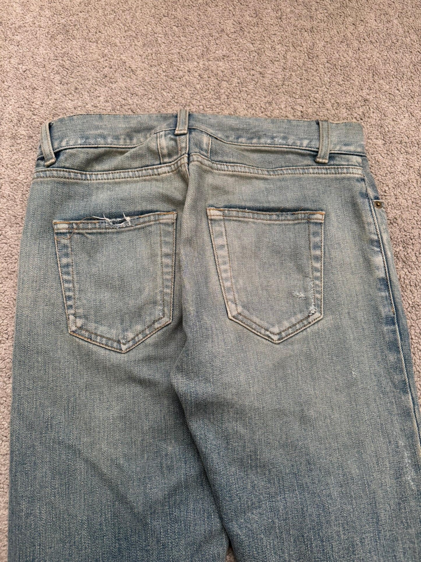 FW16 Saint Laurent by Hedi Slimane Crash Distressed D02 Denim Jeans