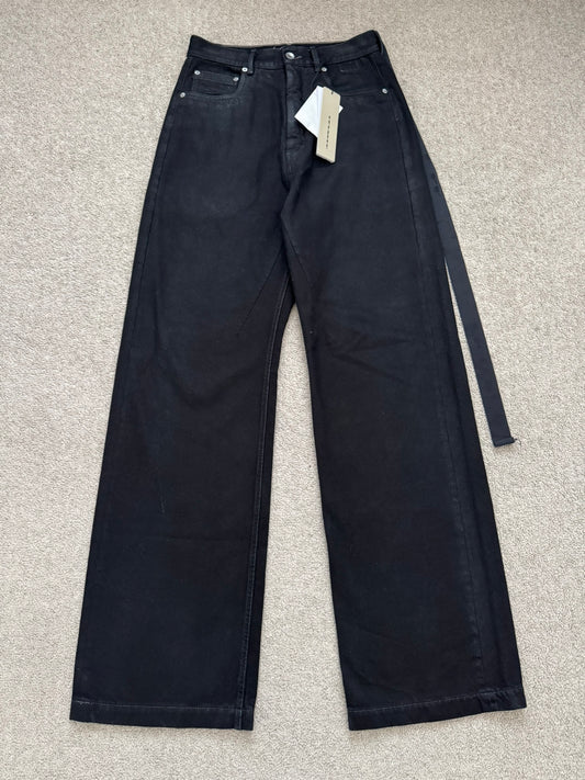 SS23 Rick Owens DRKSHDW Black Waxed Geth Cut Denim Jeans