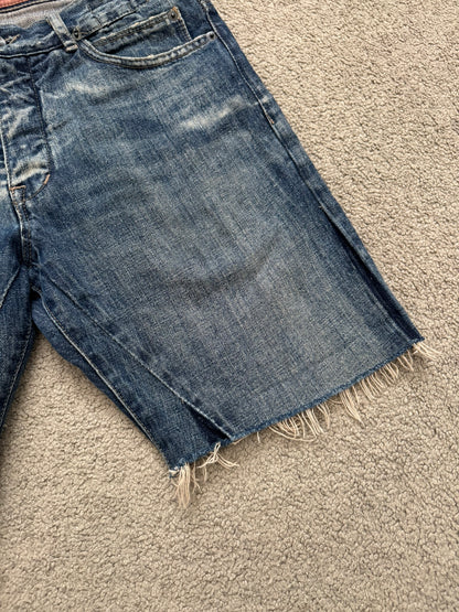 SS09 Rick Owens DRKSHDW "Strutter" Cutoff Detroit Cut Denim Shorts