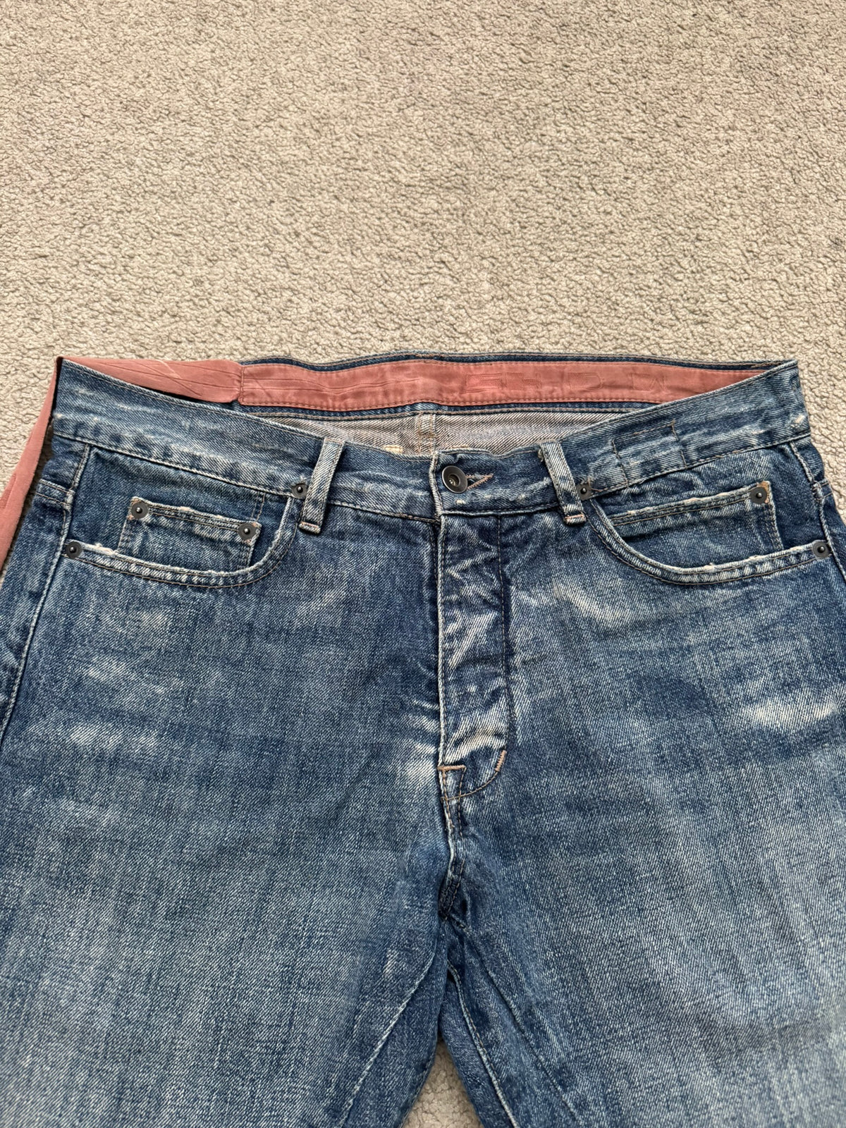 SS09 Rick Owens DRKSHDW "Strutter" Cutoff Detroit Cut Denim Shorts