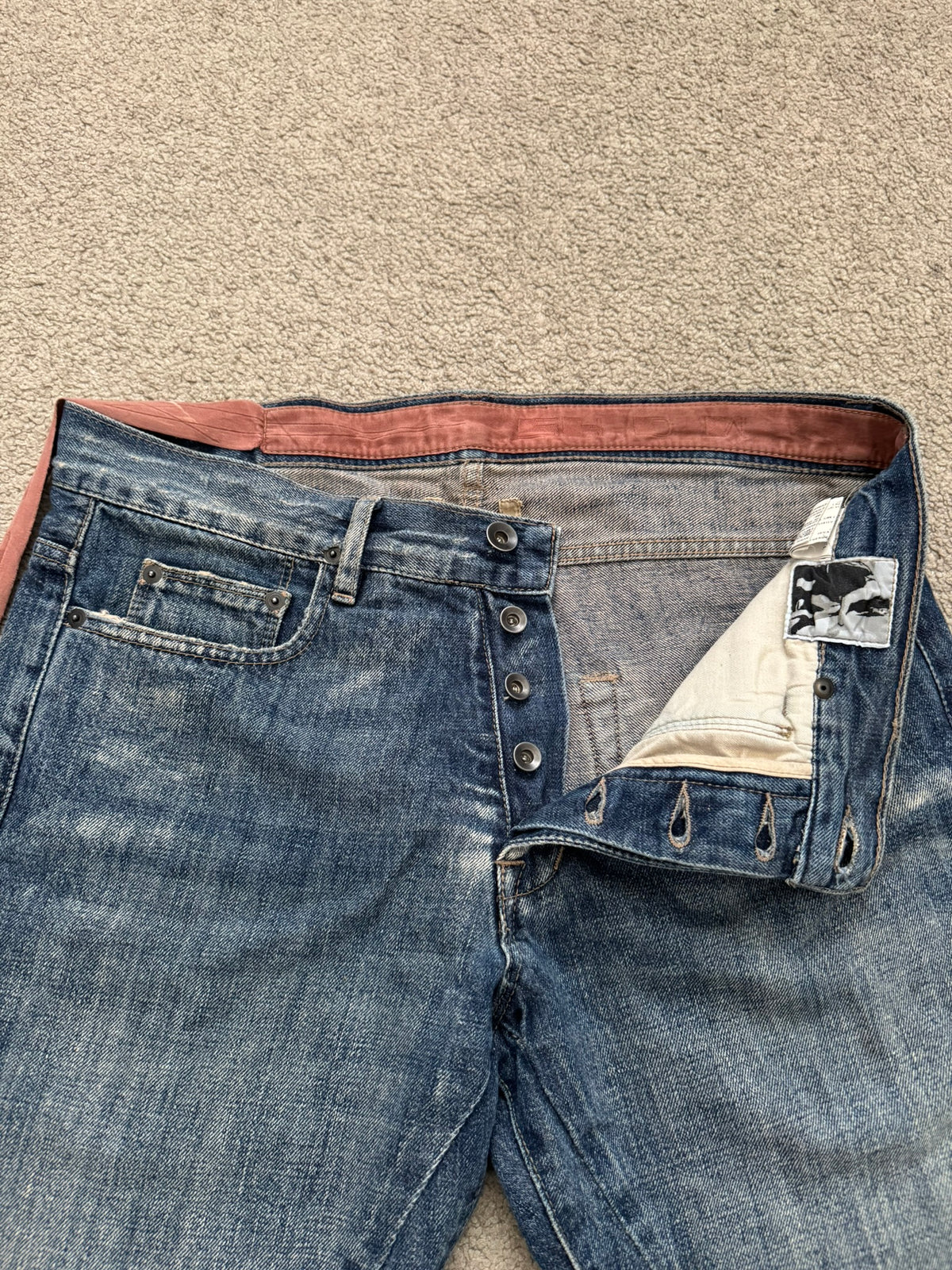SS09 Rick Owens DRKSHDW "Strutter" Cutoff Detroit Cut Denim Shorts